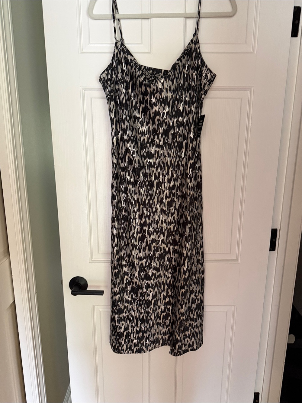 Express Black and White Midi Slip Dress